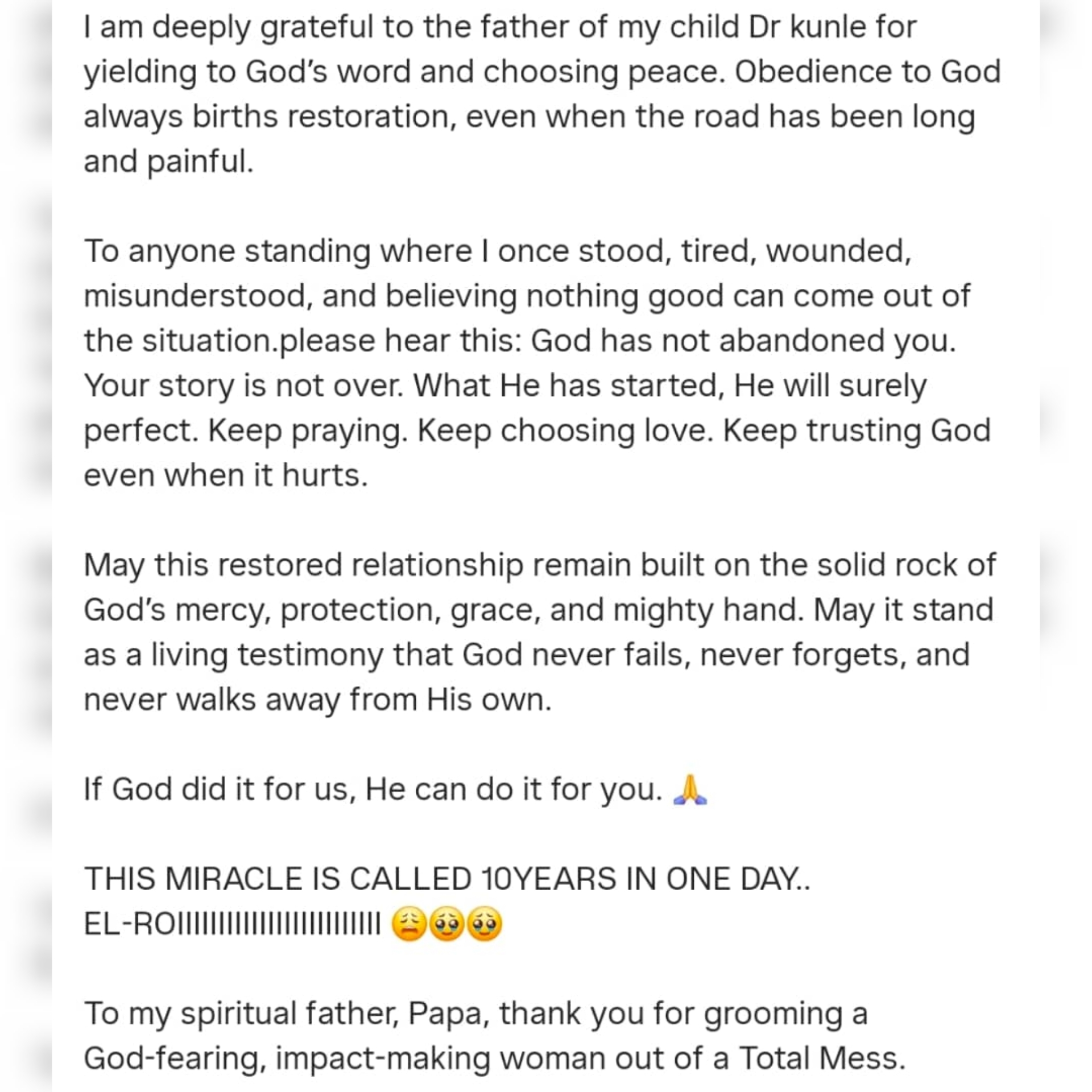 Actress Tonto Dikeh speaks on reconciliation with her child